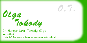 olga tokody business card